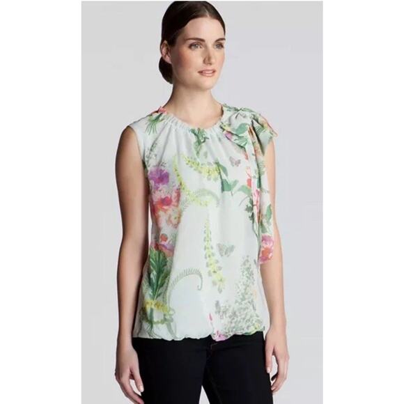 Ted Baker Fairy Top Womens Medium Blouse Floral Artsy Whimsy Soft Romance - Picture 1 of 15